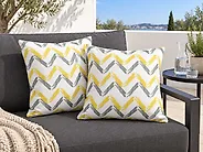 Set di 2 cuscini da esterno AFFILE Trama Chevron 45 x 45 cm Multicolore_1177834