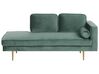 Chaise longue en velours vert menthe côté droit MIRAMAS_761927