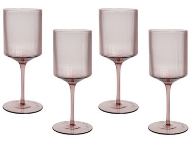 Wijnglas set van 4 roze 380 ml AMETHYST