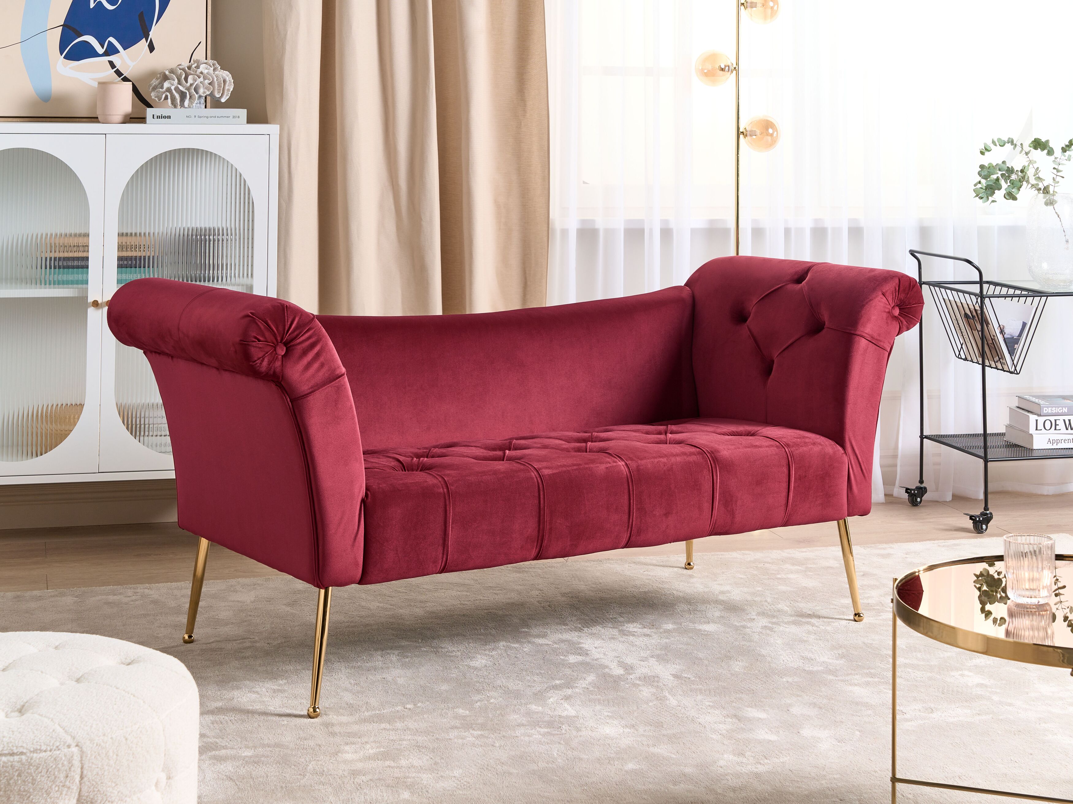 chaiselongue-samtstoff-dunkelrot-gold-nantilly-beliani-de