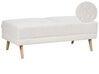 Repose-pieds ottoman en tissu bouclé blanc FLORLI_906039