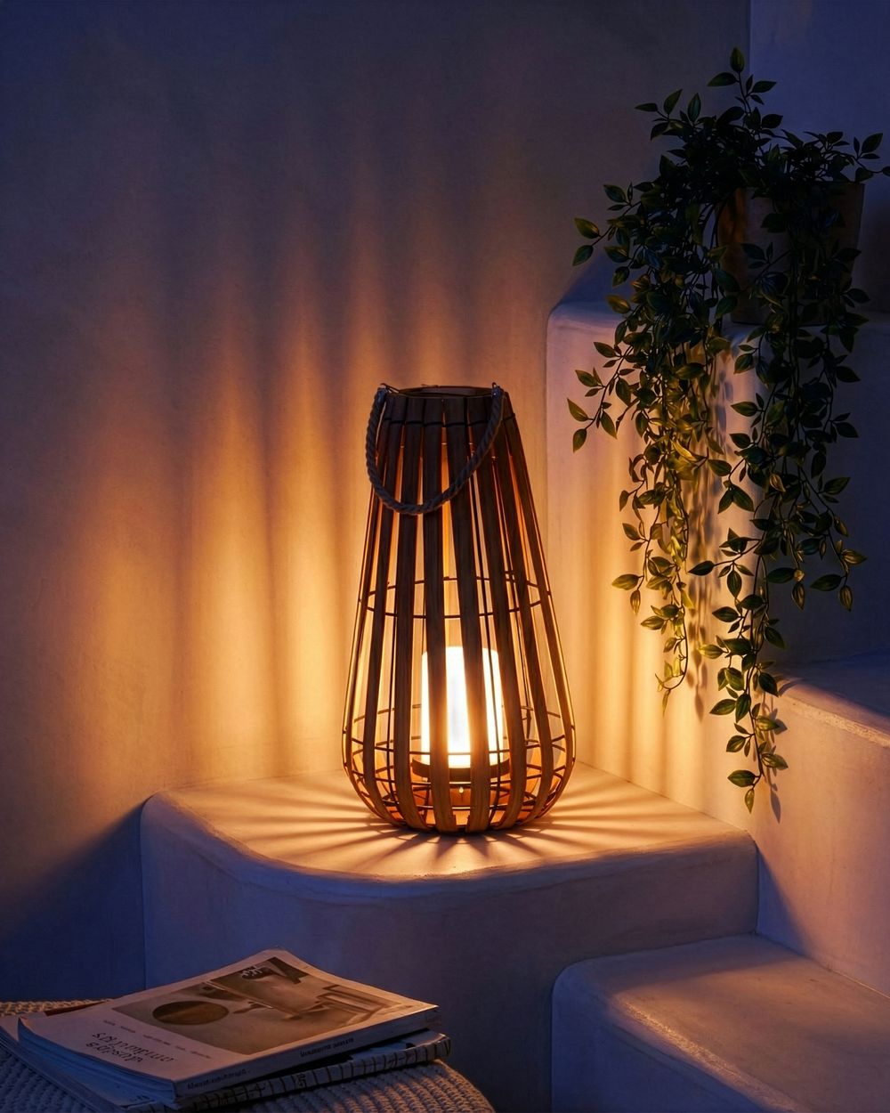 Solárny lampáš MATETSI 58 cm Svetlohnedá