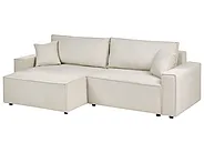 Corner Sofa Bed TORSANG Reversible Fabric Light Beige_1198779