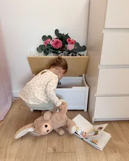 Bancă cu spațiu de depozitare BERRIMA Lemn de pin Maro deschis/Alb_1156446