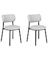 Set of 2 Dining Chairs CASEY Light Grey