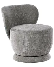 Swivel Armchair BLOMMA Chenille Light Green_1158568