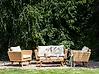 Garden Lounge Set with Table 4 Seater VITTORIA PE Rattan Off-White
