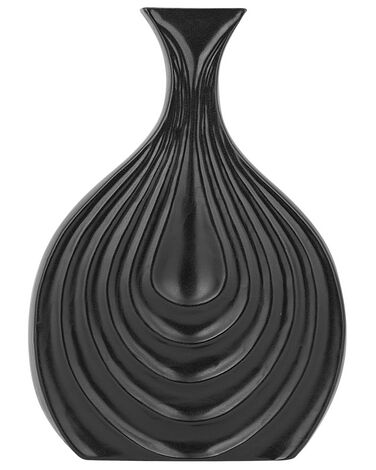 Decoratieve vaas zwart steengoed 25 cm THAPSUS