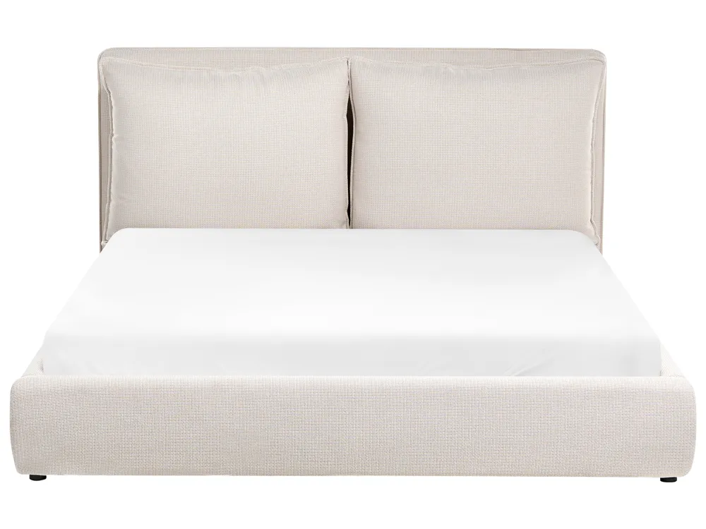 Letto Tessuto BAJONNA 160 x 200 cm Beige_1007139