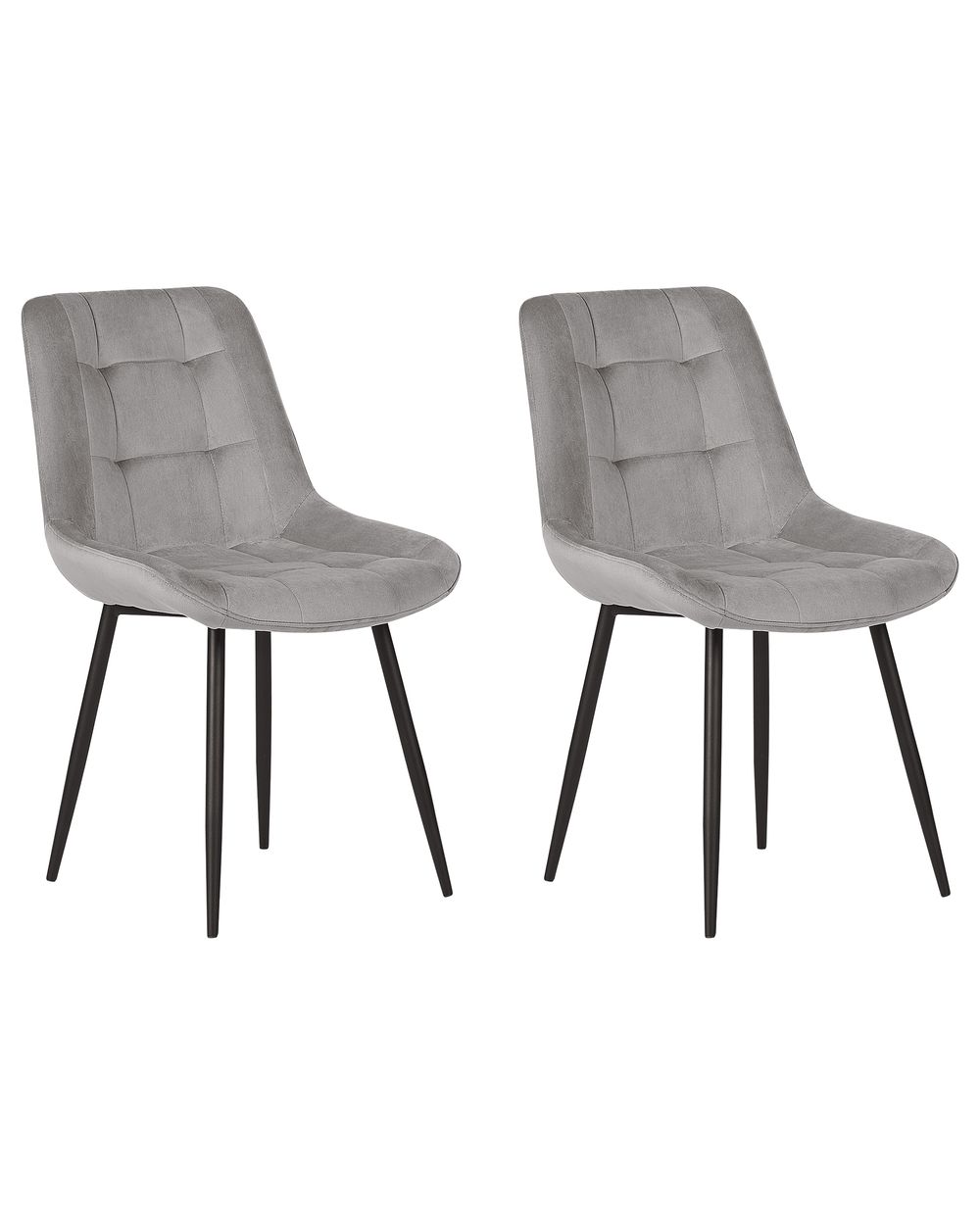 Set of 2 Dining Chairs MELROSE Velvet Light Grey