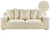 3-Sitzer Sofa Cord beige mit Kissen VISKAN_933812