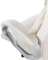 Silla de oficina reclinable de piel sintética blanco crema/plateado TRIUMPH_493787
