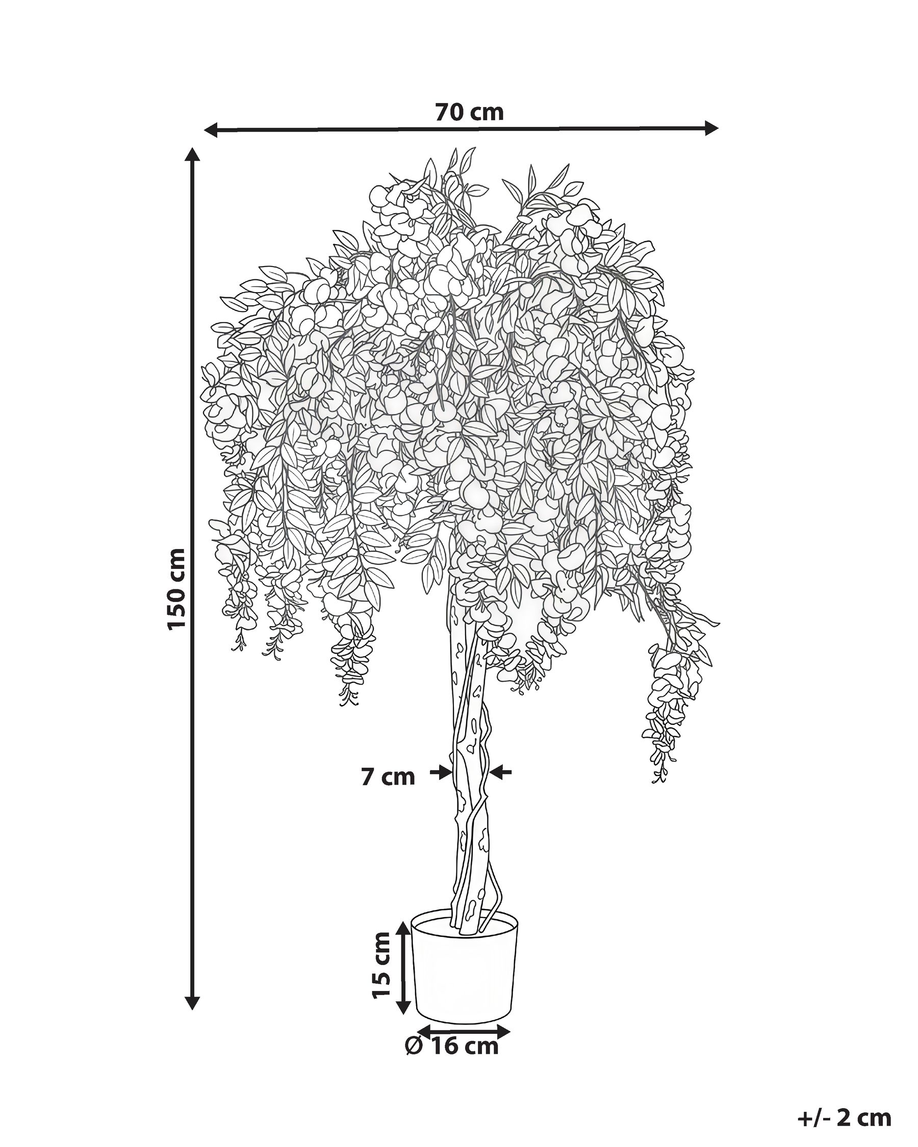 Sztuczna roślina WISTERIA TREE 150 cm Zielony_1069929
