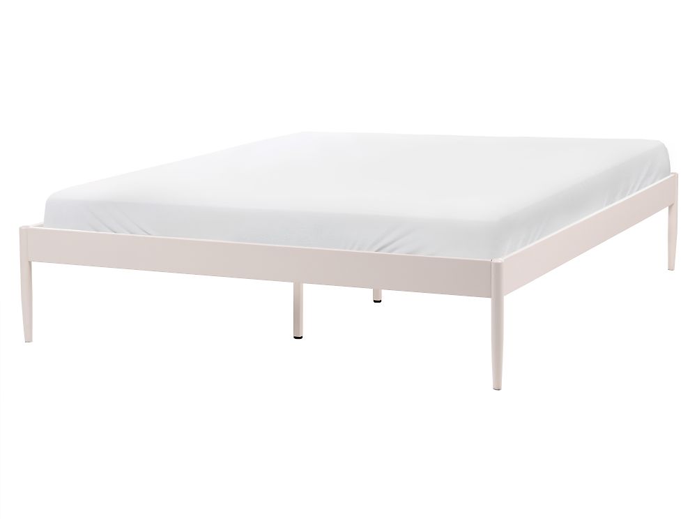 Letto Metallo VAURS 160 x 200 cm Beige chiaro