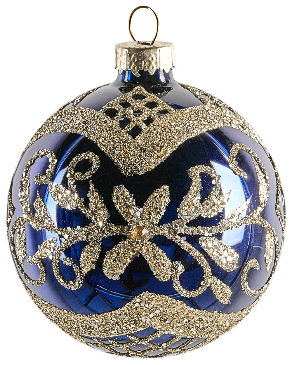 Set of 35 Baubles ICEDROP Glass Blue/ Gold_1062016