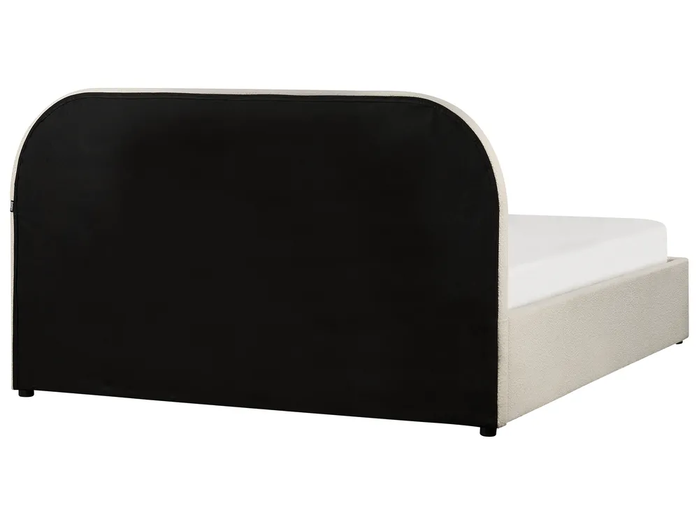 Ottoman Bed QUILLIEN Boucle Light Beige 140 x 200 cm (EU Double)_916526