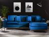 Left Hand Velvet Corner Sofa Navy Blue OSLO_747225