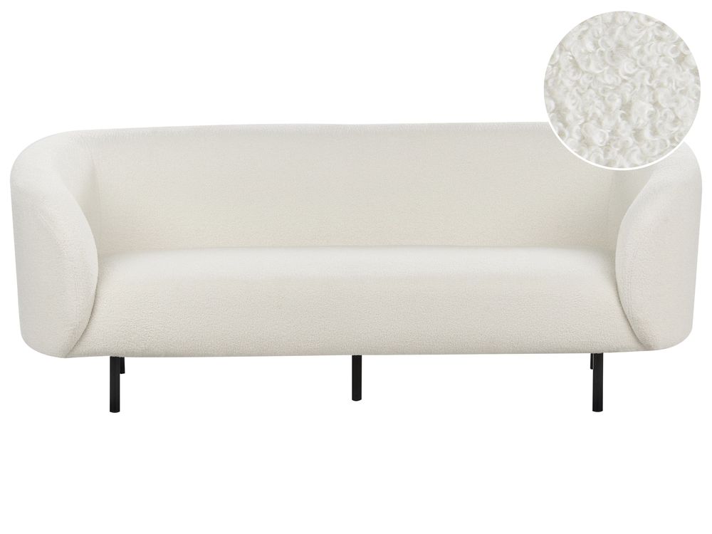 Sofa 3 Seater LOEN Boucle White