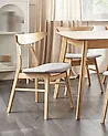 Set of 2 Dining Chairs LYNN Wood Light Brown/ Grey