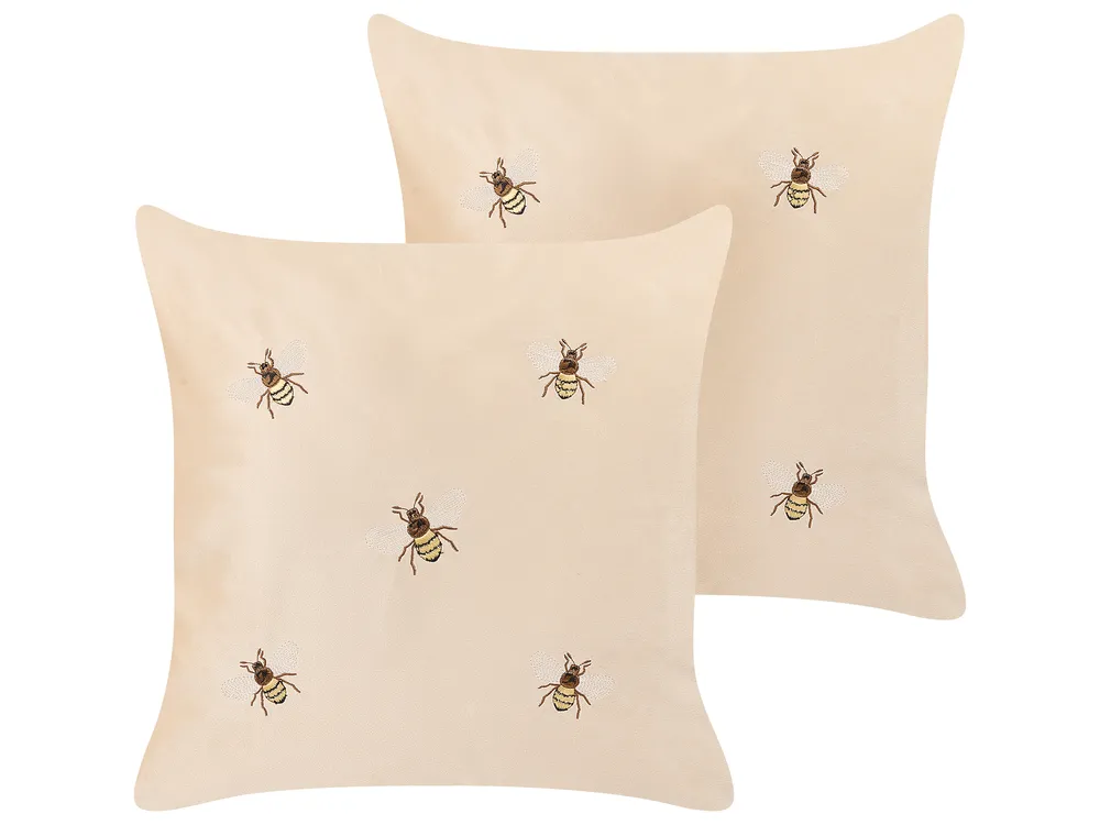 4 Housses De Coussin Lapin & Fleurs Pâques - 45x45cm 4 Housses De Coussin Lapin & Fleurs Pâques - 45x45cm