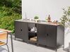 3 Piece Outdoor 2 Kitchen Cabinets and Island Set with Sink Black VILAMA_872590