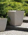 Conjunto de 2 vasos para plantas em pedra creme 49 x 49 x 53 cm DELOS_841680