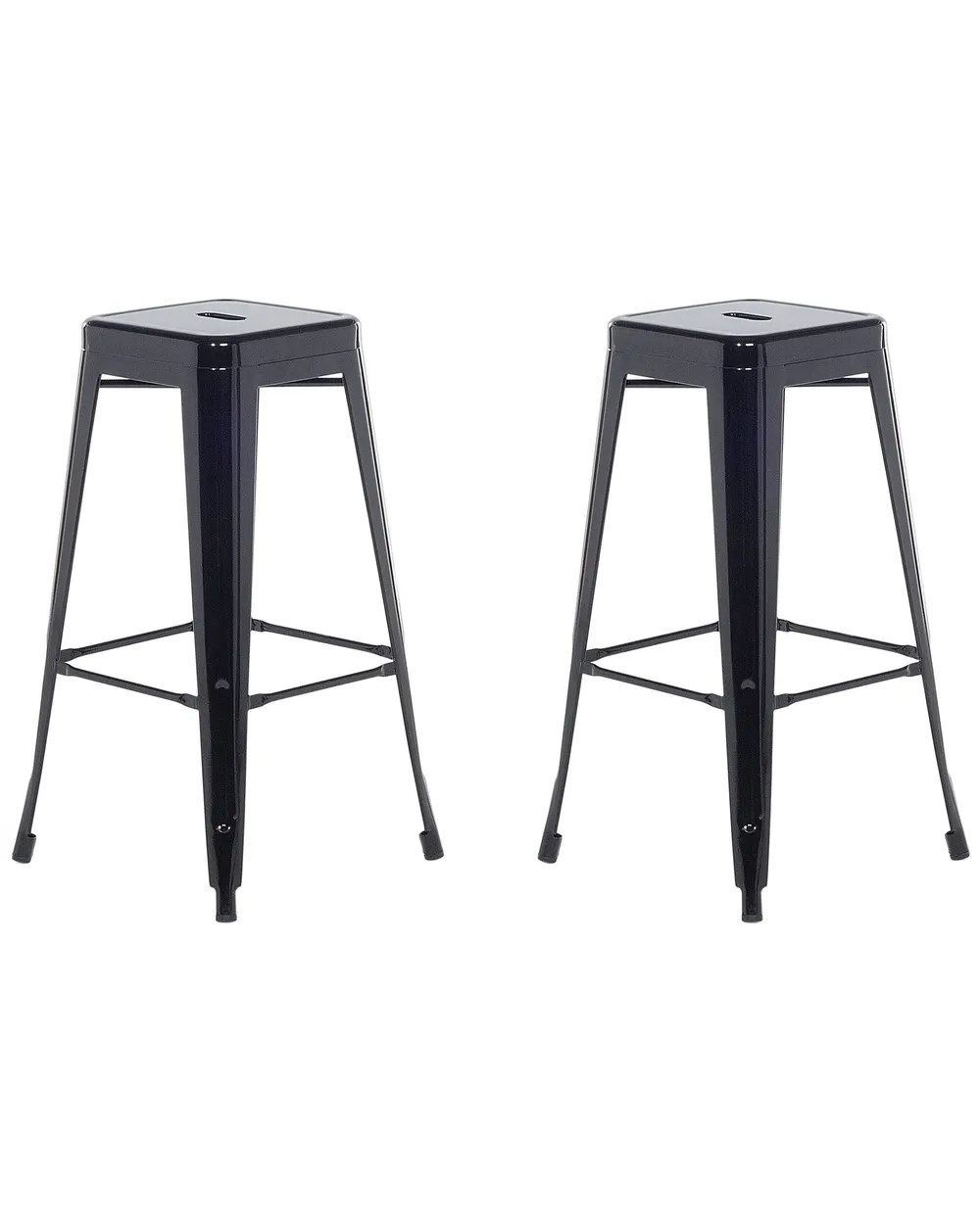 Set of 2 Bar Stools CABRILLO Metal Black