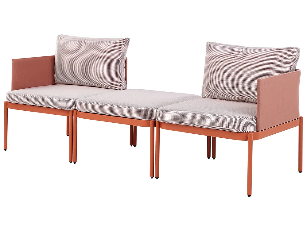 Garden Lounge Set with Table 2 Seater TERRACINA Metal Orange_826669