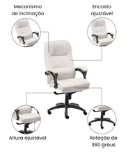 Cadeira executiva MAGNUS Linho Creme claro_1063031