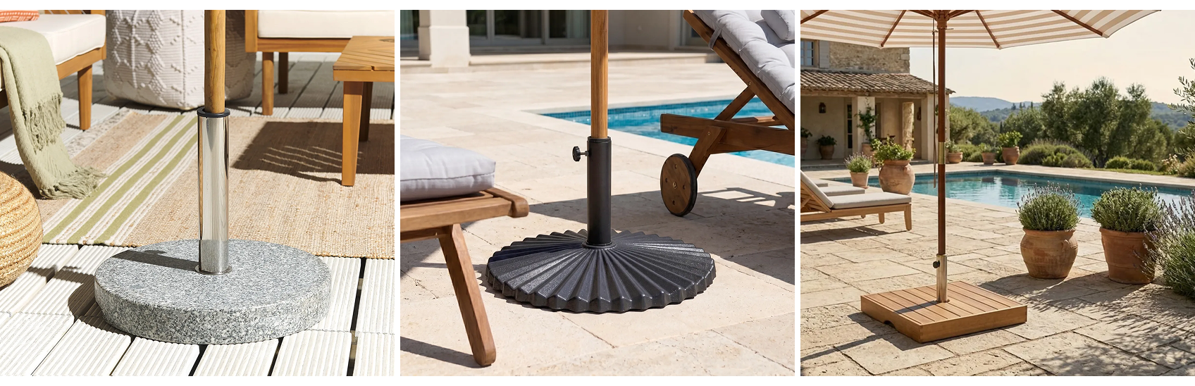 imahe showing different types of parasol bases