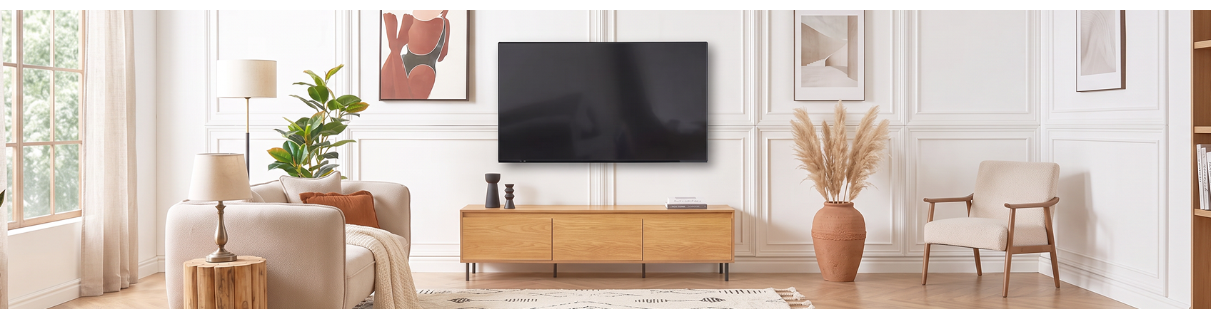 Modern TV stand in contemporary living room