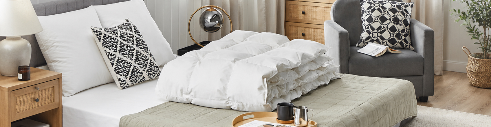 image showing bed arrangement with the focus on the duvet