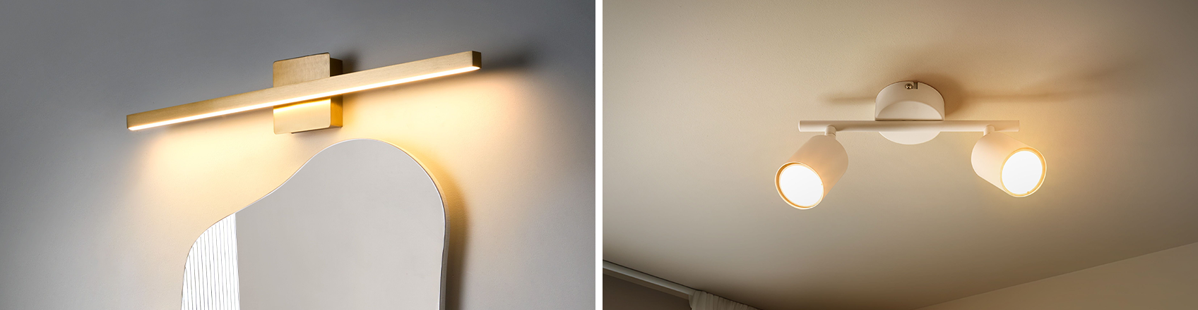Faretti e lampade per quadri per la casa e un'illuminazione in stile galleria