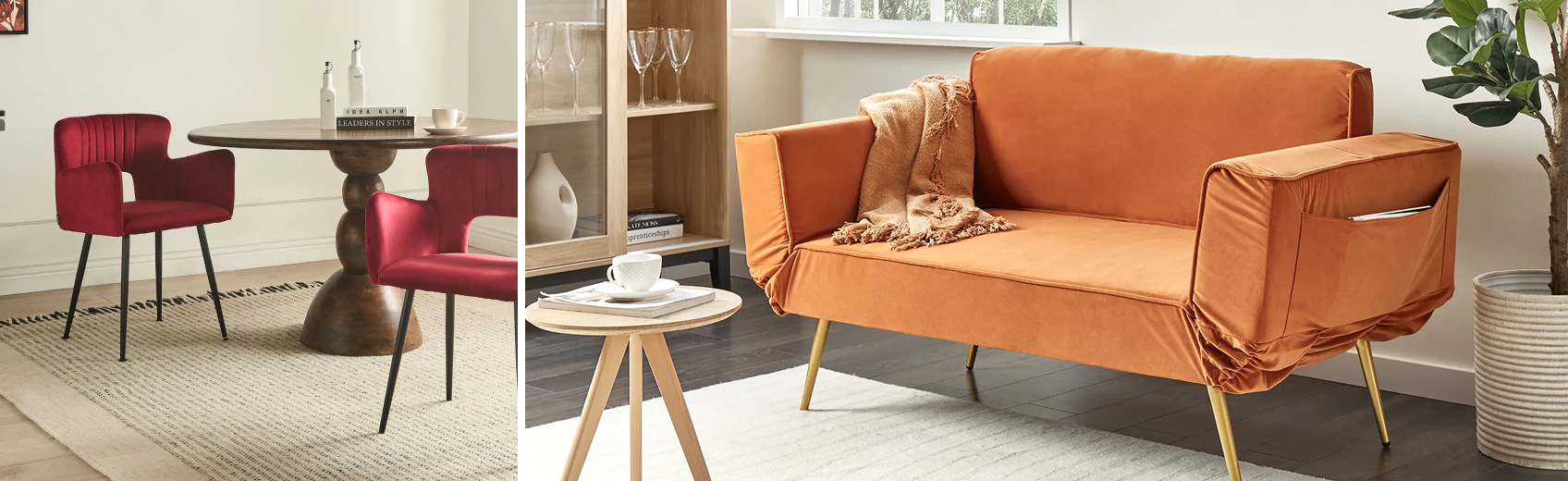Chairs and a sofa showing the colour depth of the fabric