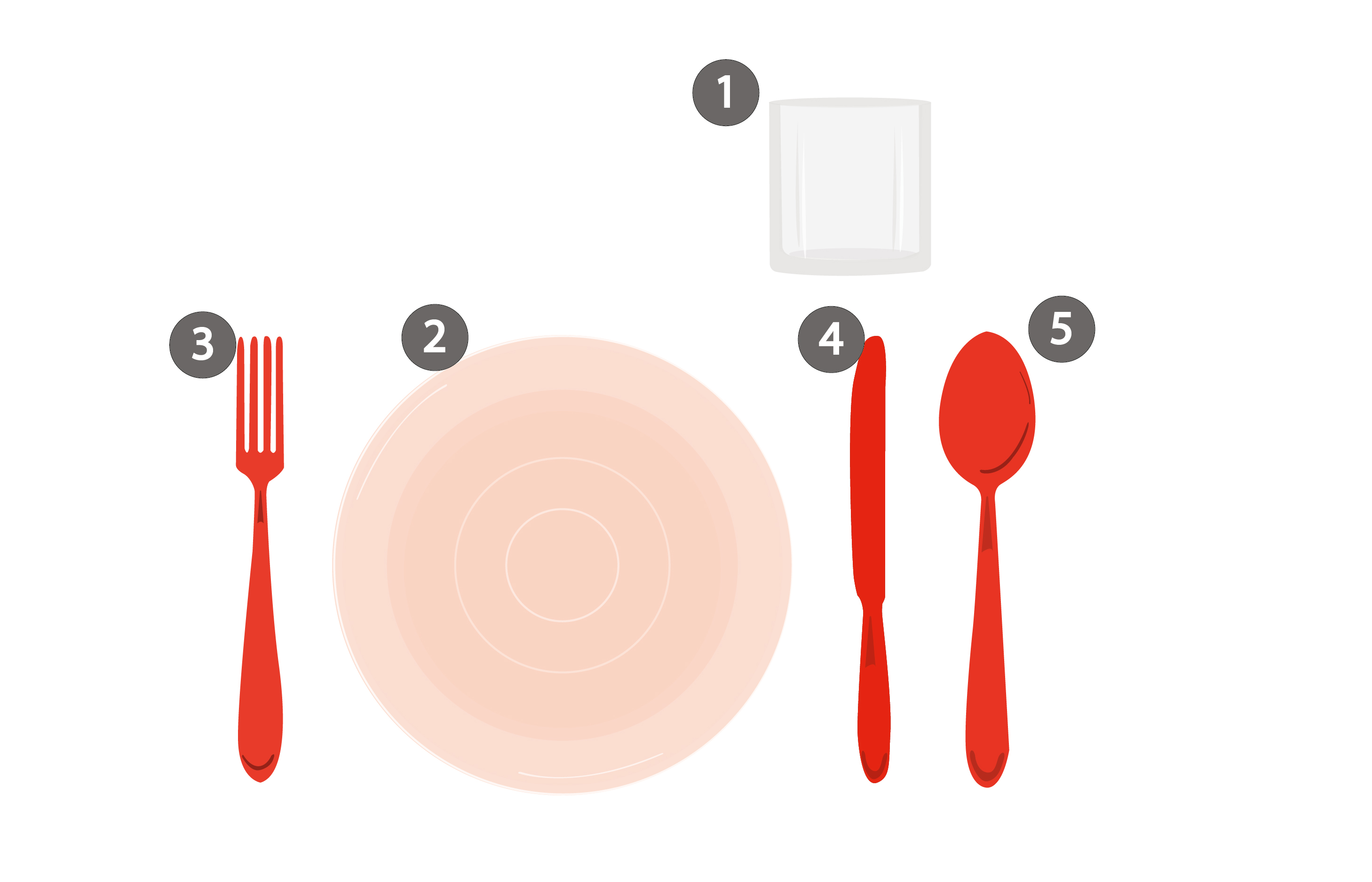 Graphic showing various table settings - casual and informal
