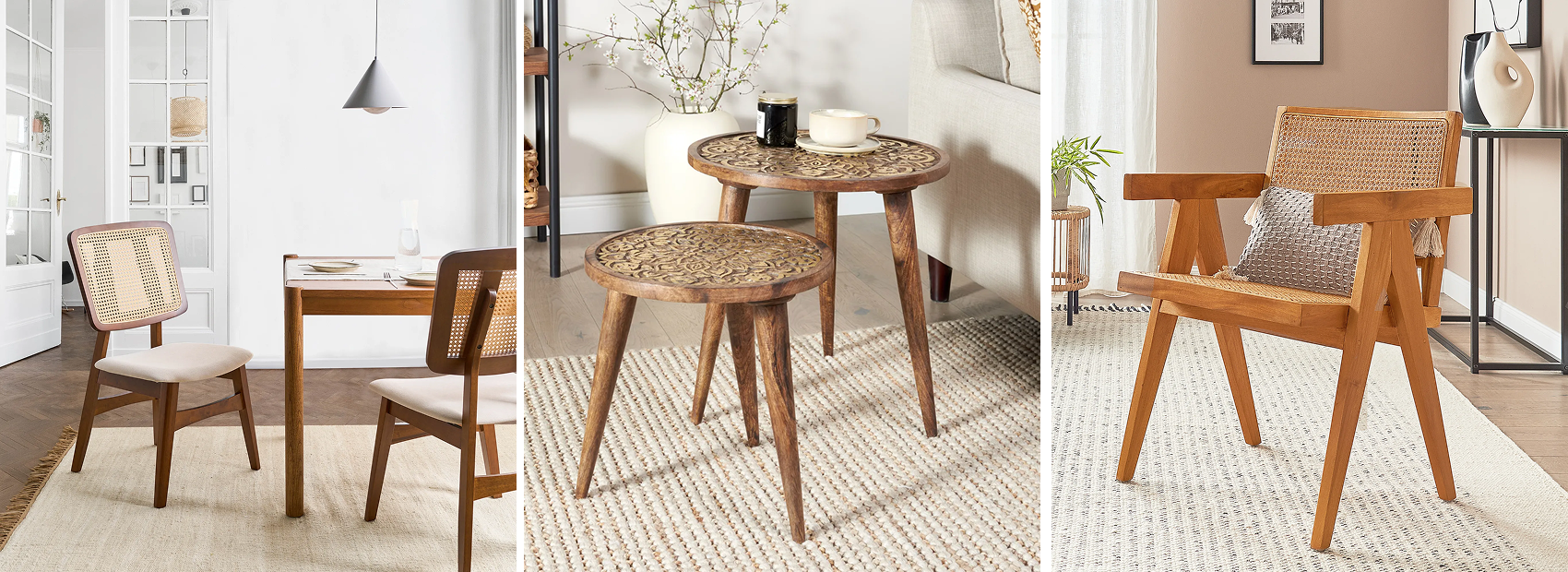 Close-up of solid wood rustic furniture showing natural grain, knots and authentic wood texture