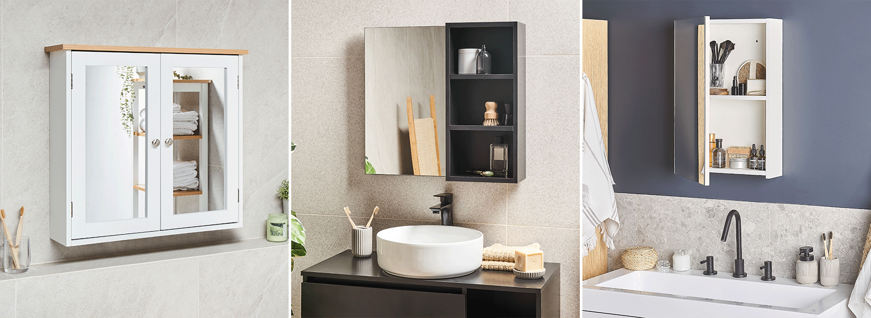 Image showing different mirrored cabinets