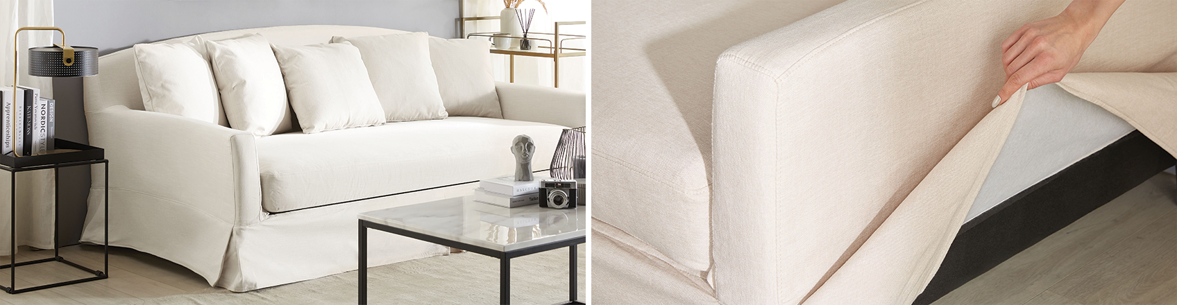 Sofa and armchair covers banner