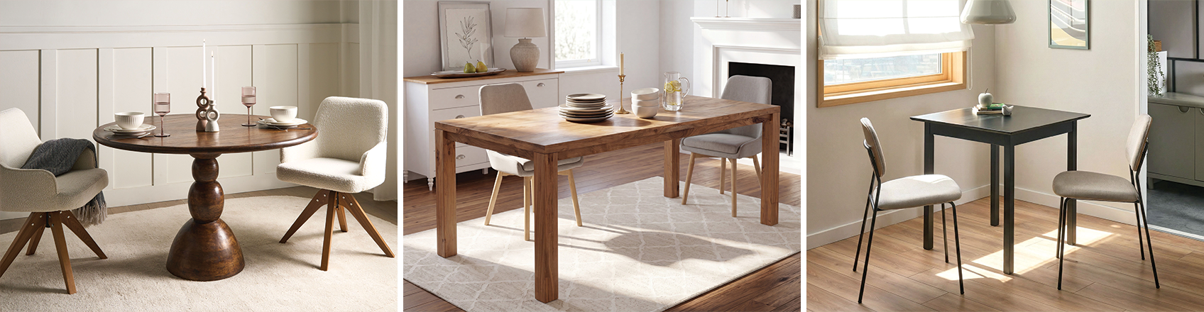 Solid wood tables banner