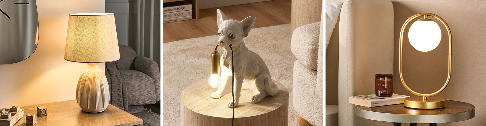 Table and bedside lamps banner