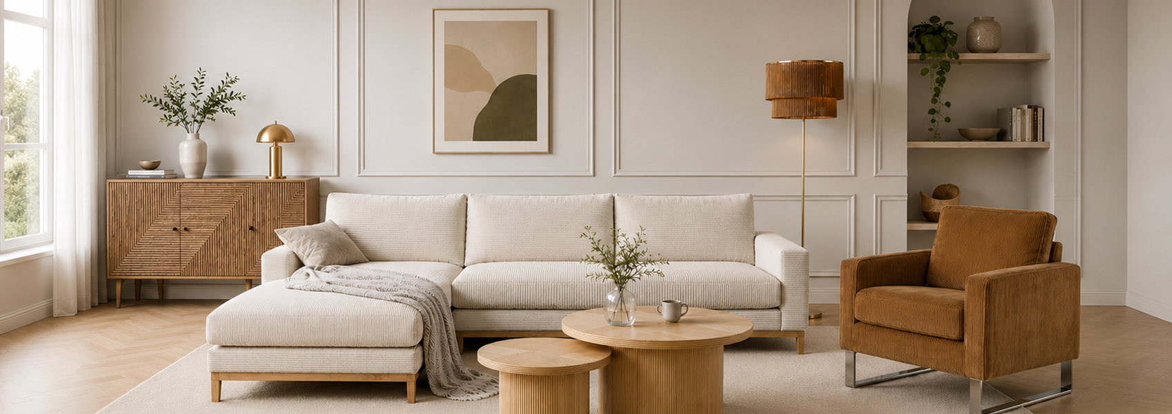 modern living room with neutral colour scheme