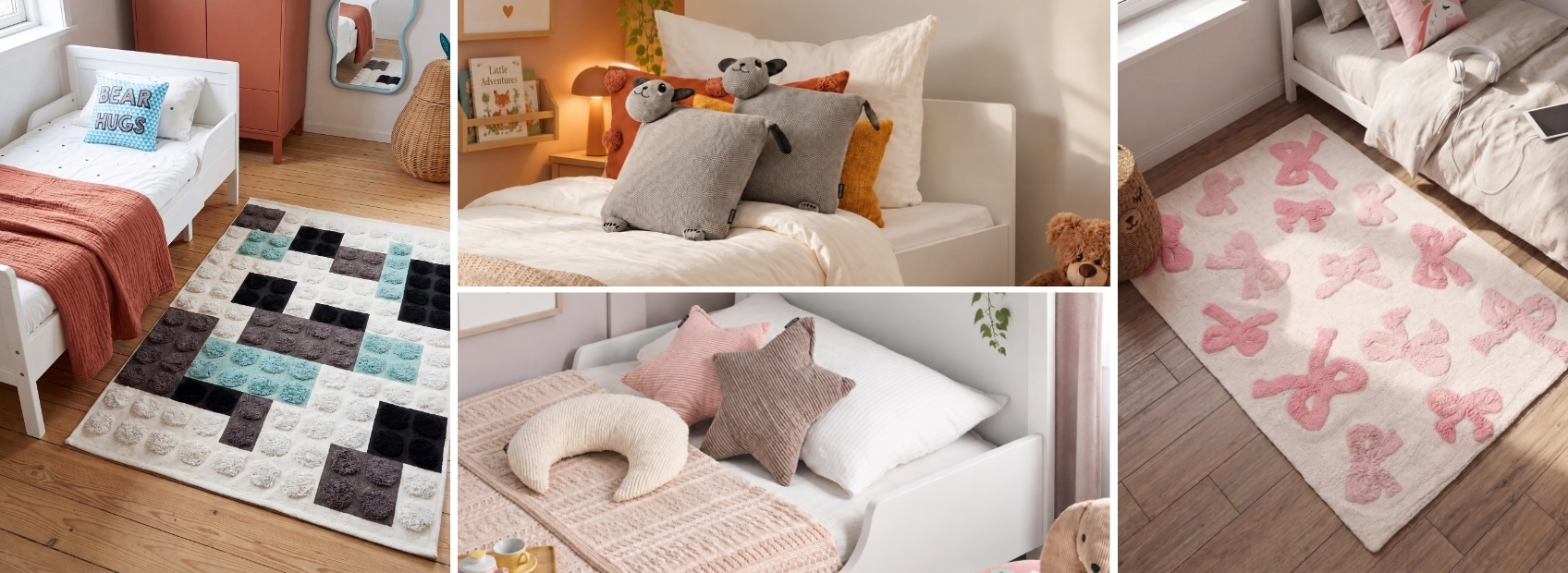 collage with kids decor
