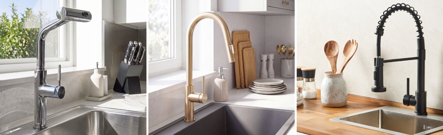 Picture showing three different types of finishes.