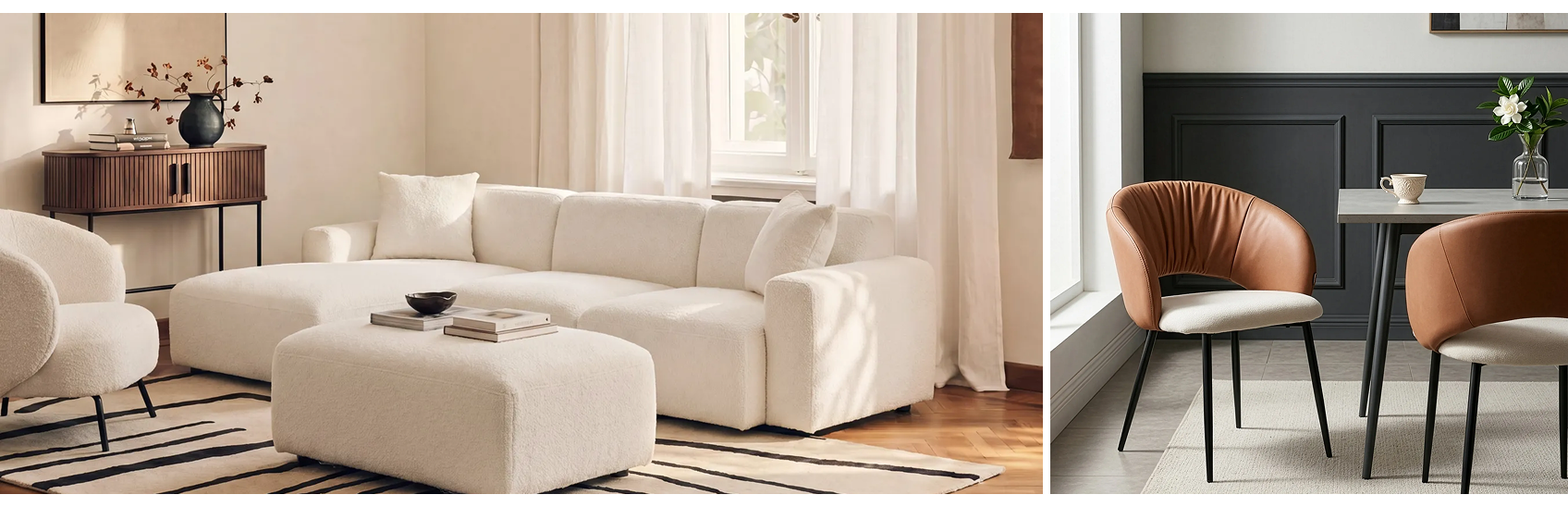 Chairs and a sofa showing the colour depth of the fabric
