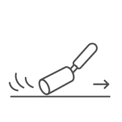 Lint roller removing loose pet fur from upholstery