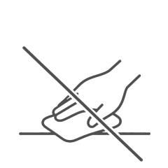 Crossed-out hand rubbing fabric