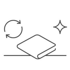 Arrow loop indicating repeated blotting with a dry towel