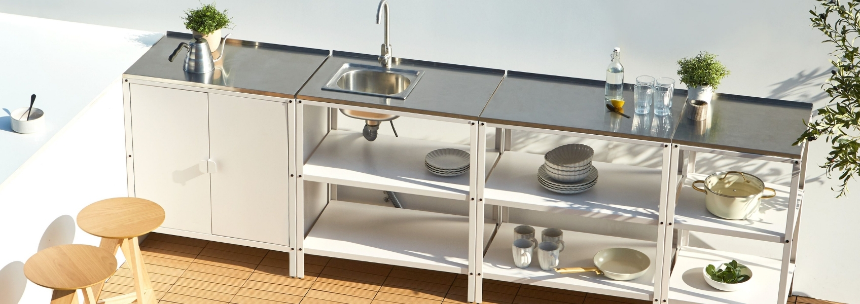 vilama white garden kitchen set